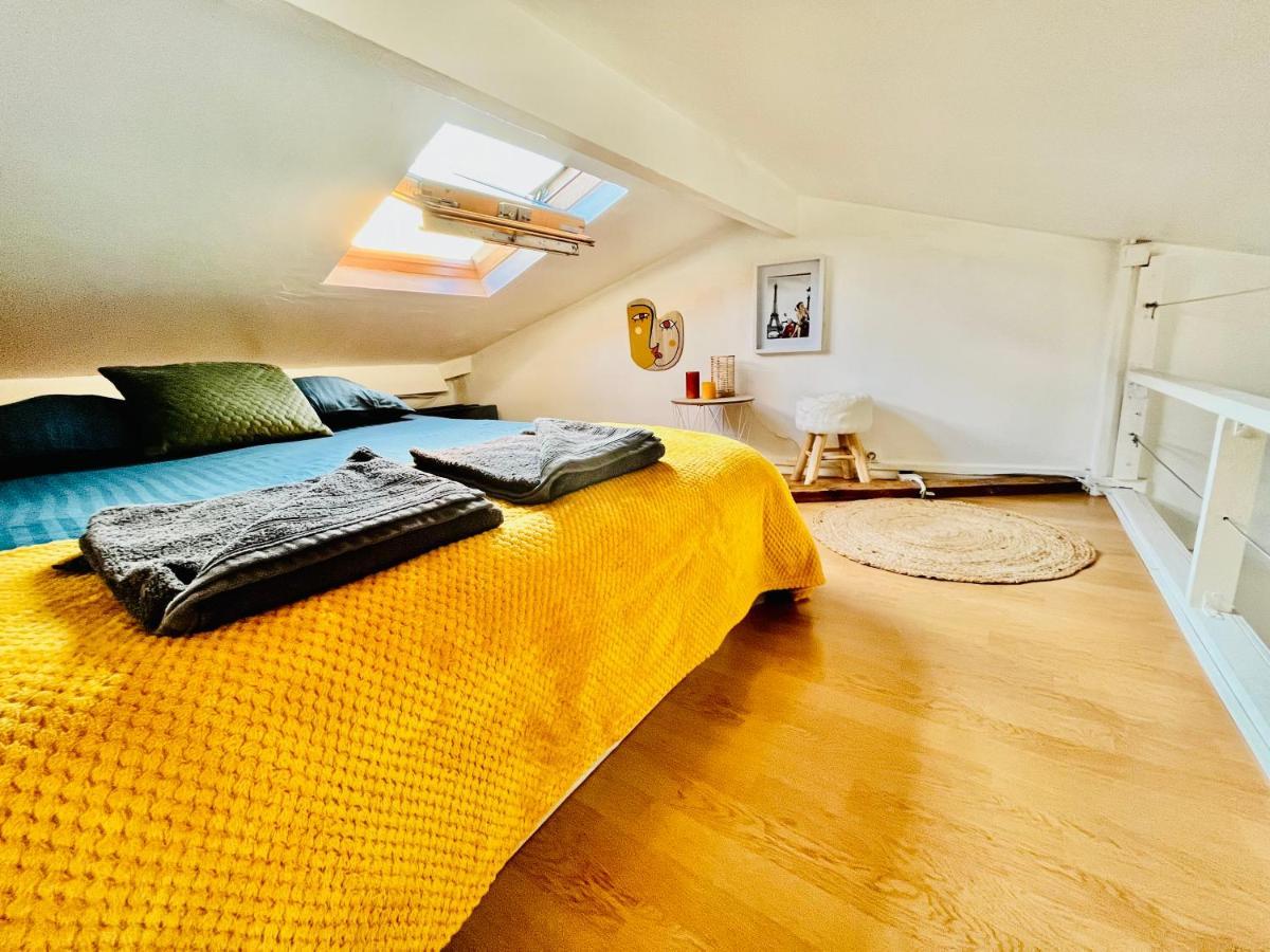 Parc Buttes Chaumont - Studio Mezzanine Paris Appartement Buitenkant foto